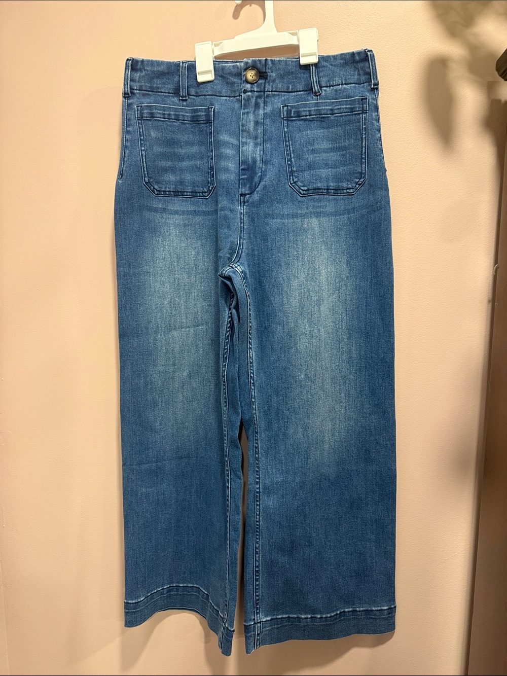 Simply Southern Blue Wide-Leg Patch Pocket Jeans NWT